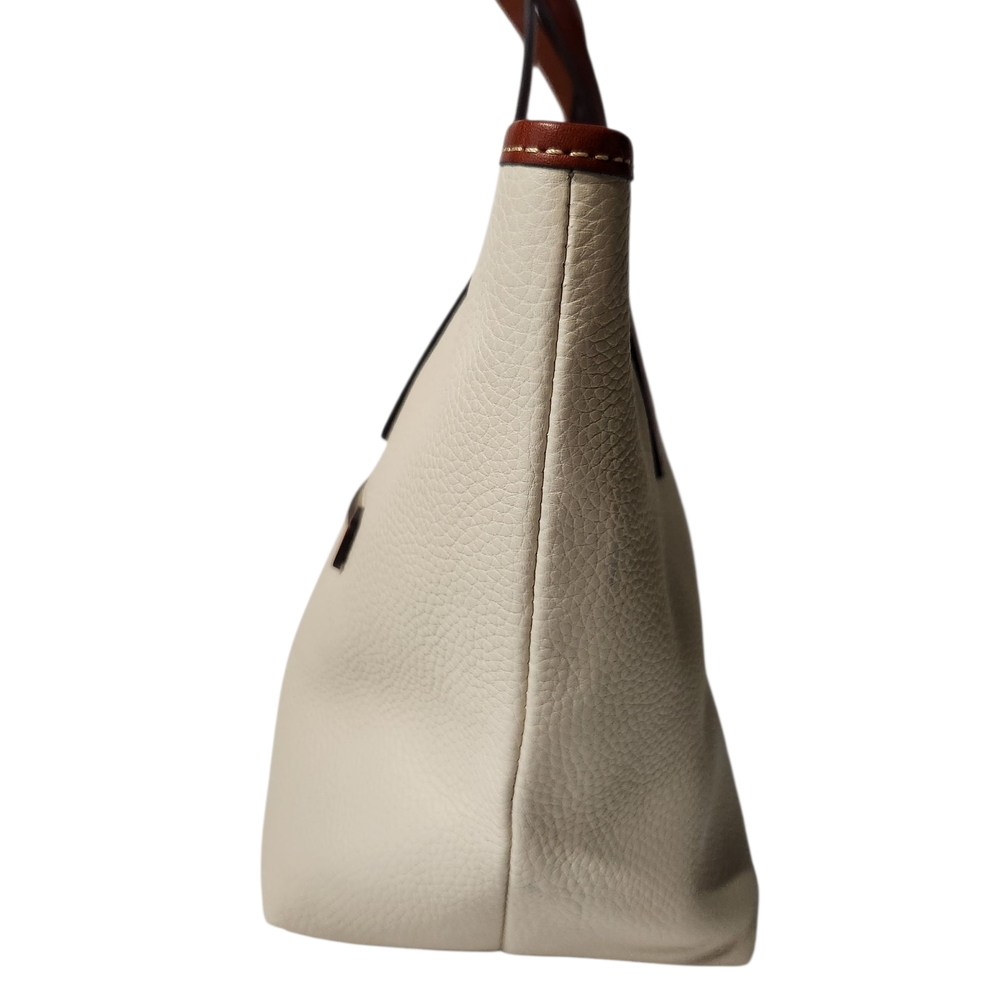 NEW! Dooney & Bourke K2097873 Ivory and Tan Leather Large Tote - Picture 7 of 15